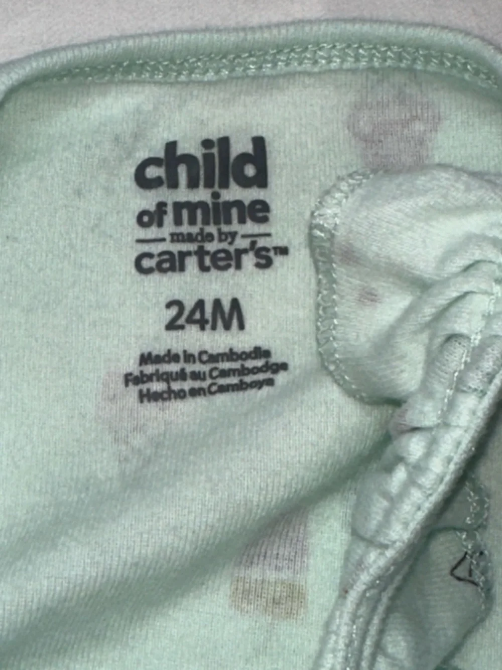 Carters Child of Mine Baby Girl Romper Ice Cream Print Mint Green Size 24M